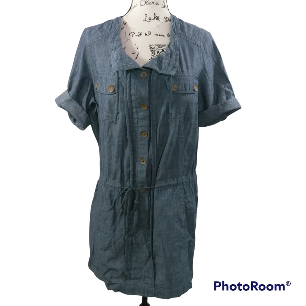 Madewell Chambray Waist Tie Cotton Dress S